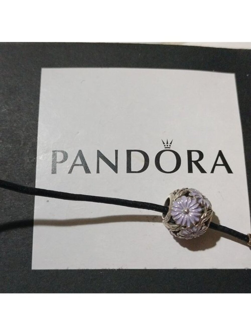Pandora Sterling Silver Daisy Meadow Openwork Bead w/ Lavender Enamel 791487en66